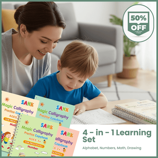 Magic Spark™ Reusable Handwriting Bundle, 4 Books + Magic Pen